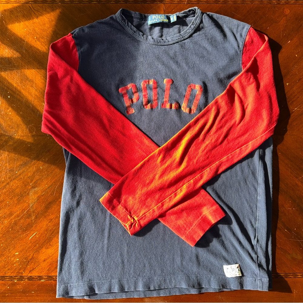 Polo Ralph Lauren Red and Blue Long Sleeve Tee